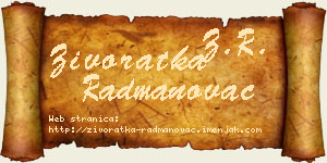 Živoratka Radmanovac vizit kartica